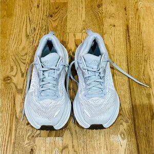 HOKA Bondi 8 stardust silver. A little wear and tear but mostly in good shape!